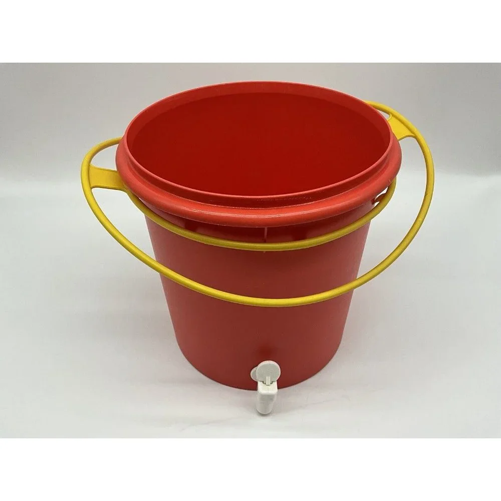 Tupperware Vintage Jumbo Beverage Dispenser 254-7 Plus Lid 595-2 &Hanging Holder